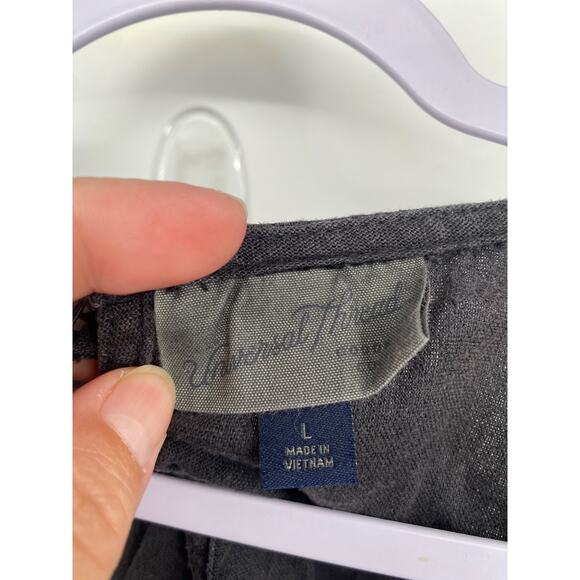 Universal Thread Black Linen V Neck Open Back Sleeveless Jumpsuit Womens L - Picture 3 of 11